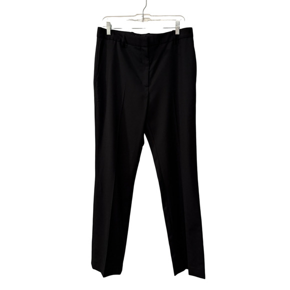 Nili Lotan 10 Virgin Wool $750 Straight Leg Corette Pants High Rise Long Black - Picture 2 of 13